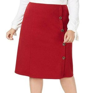 NY Collection 3XP Red Knit A Line Skirt NWT 1B29